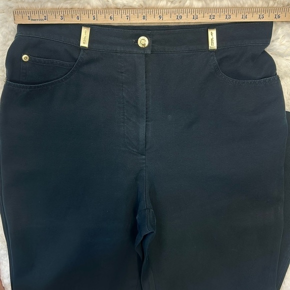 St. John Sport by Marie Gray Luxurious Stretch Black Pants with Gold Acc… - Picture 9 of 12